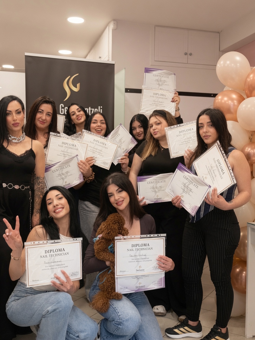 Απόφοιτες της ακαδημίας με τα διπλώματά τους