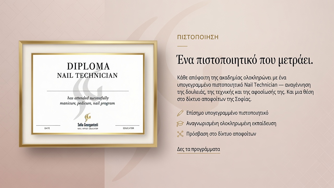 Πιστοποίηση — Λάβε επίσημο πιστοποιητικό με την ολοκλήρωση.