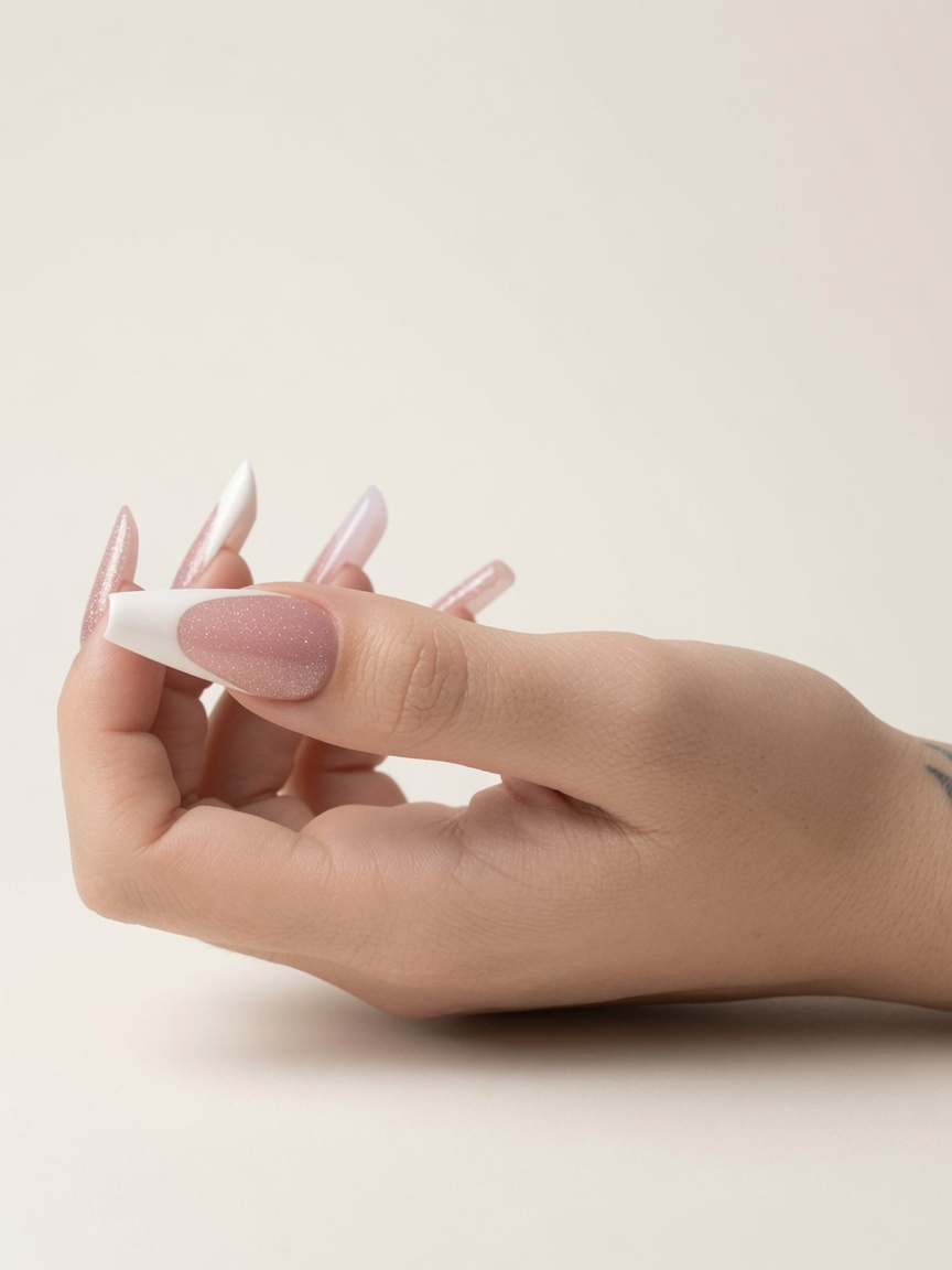 Stiletto french · pearl tips