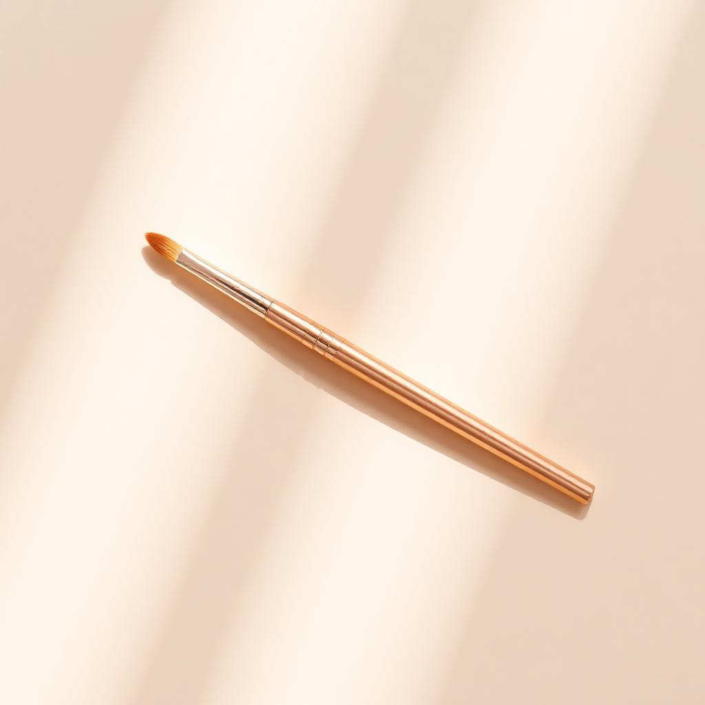 Champagne-gold handled nail art detail brush on an ivory backdrop